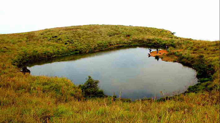 heart-shaped islands - lake near chembra peak india