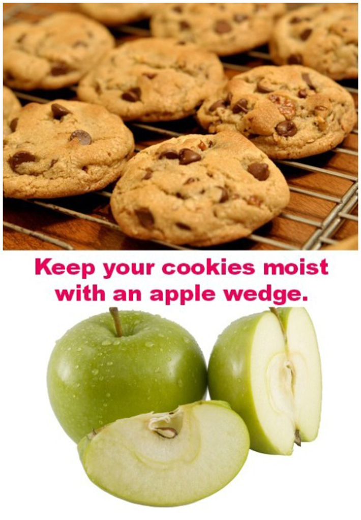 food hacks -  apples keep cookies fresh