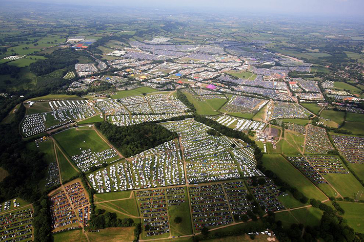 aerial photos - glastonbury fest