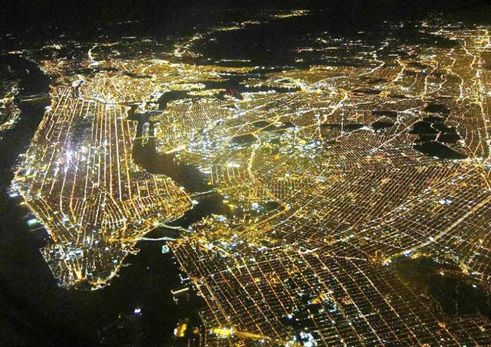 aerial photos - nyc night