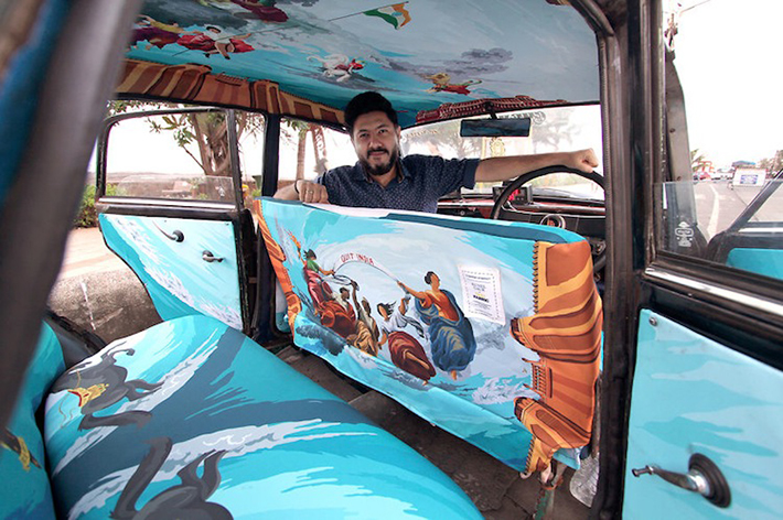 mumbai taxi turned into artwork 1