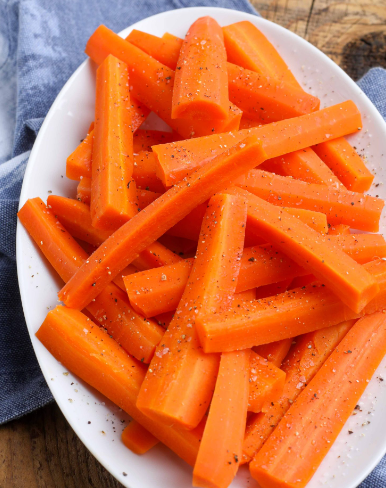 Soft-steamed carrots